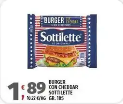 Vivo Supermercati Burger con cheddar SOTTILETTE offerta
