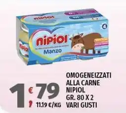 Vivo Supermercati Omogeneizzati alla carne NIPIOL offerta