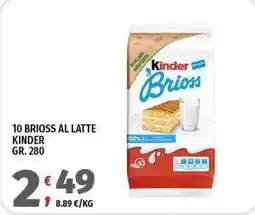 Vivo Supermercati 10 brioss al latte KINDER offerta
