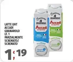 Vivo Supermercati Latte uht accadì granarolo parzialmente scremato/ scremato offerta