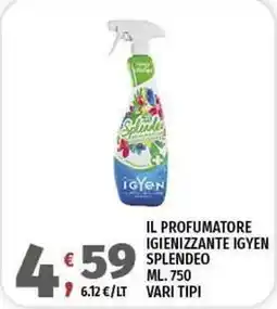 Vivo Supermercati Il profumatore igienizzante igyen SPLENDEO offerta
