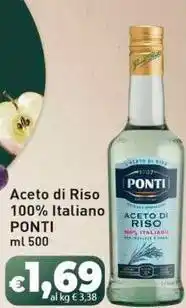 Sidis Aceto di Riso 100% Italiano PONTI offerta