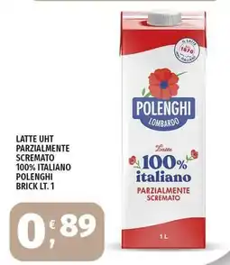 Vivo Supermercati Latte uht parzialmente scremato 100% italiano polenghi brick offerta