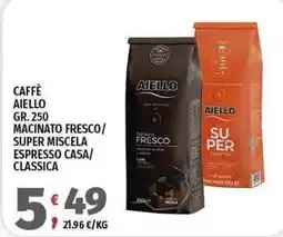 Vivo Supermercati Caffè aiello macinato fresco/ super miscela espresso casa/ classica offerta
