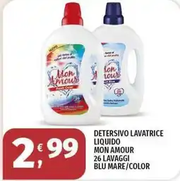 Vivo Supermercati Detersivo lavatrice liquido mon amour blu mare/color offerta
