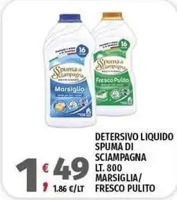 Vivo Supermercati Detersivo liquido spuma di sciampagna marsiglia/ fresco pulito offerta