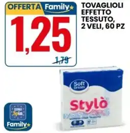 Eurospin Tovaglioli effetto tessuto, 2 veli offerta