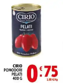 Deco Supermercati Cirio pomodori pelati offerta