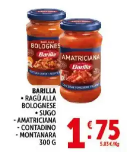 Deco Supermercati Barilla ragù alla bolognese offerta
