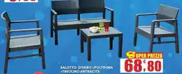 Maury's Salotto divano +poltrona +tavolino antracite offerta