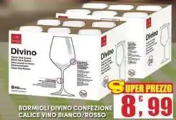 Maury's Bormioli divino confezione calice vino bianco/rosso offerta