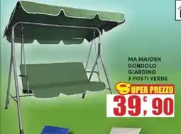 Maury's Ma maiosn dondolo giardino 3 posti verde offerta