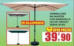 Maury's Ombrellone ma maison con manovella grigio/ verde/ecru offerta