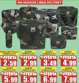 Maury's Ma maison linea military, porta bottiglia termica offerta