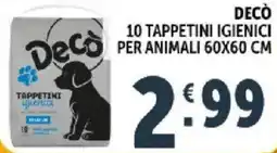 Deco Supermercati Decò 10 tappetini igienici per animali offerta