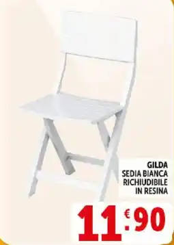 Deco Supermercati Gilda sedia bianca richiudibile in resina offerta