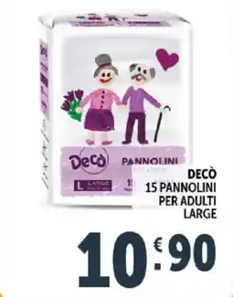 Deco Supermercati Decò 15 pannolini per adulti large offerta