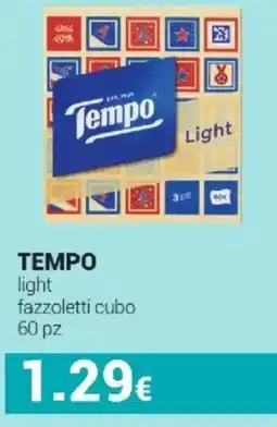 Tigotà TEMPO light fazzoletti cubo 60 pz offerta