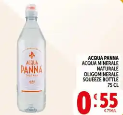 Deco Supermercati Acqua panna acqua minerale naturale oligominerale squeeze bottle offerta