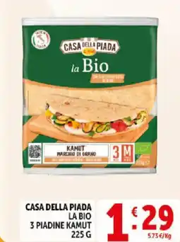 Deco Supermercati Casa della piada la bio 3 piadine kamut offerta