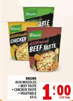 Deco Supermercati Knorr asia noodles, beef taste, chicken taste, vegetable offerta