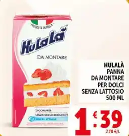 Deco Supermercati Hulalà panna da montare per dolci senza lattosio offerta