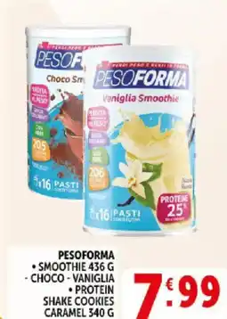 Deco Supermercati Pesoforma smoothie, protein offerta