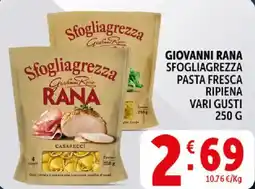 Deco Supermercati Giovanni rana sfogliagrezza pasta fresca ripiena offerta