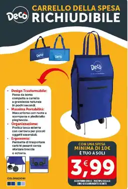 Deco Supermercati Deco carrello della spesa richiudibile offerta