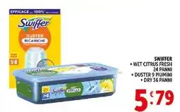 Deco Supermercati Swiffer wet citrus fresh, duster. dry offerta