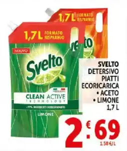 Deco Supermercati Svelto detersivo piatti ecoricarica aceto, limone offerta