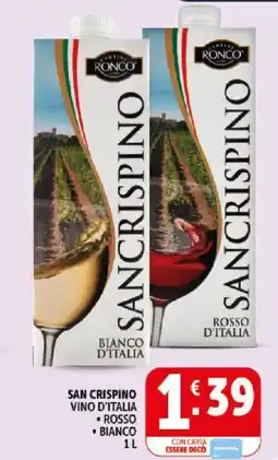 Deco Supermercati San crispino vino d'italia rosso, bianco offerta