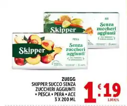 Deco Supermercati Zuegg skipper succo senza zuccheri aggiunti offerta