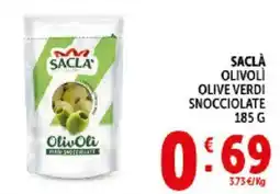 Deco Supermercati Saclà olivolì olive verdi snocciolate offerta