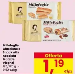 Interspar Millefoglie Classiche o Snack alla nocciola Matilde Vicenzi offerta
