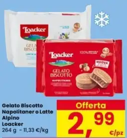 Interspar Gelato Biscotto Napolitaner o Latte Alpino Loacker offerta