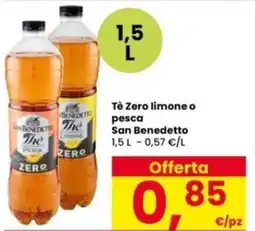 Interspar Tè Zero limone o pesca San Benedetto offerta