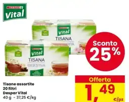 Interspar Tisane assortite 20 filtri Despar Vital offerta