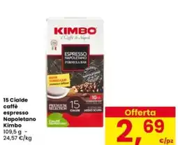 Interspar 15 Cialde caffè espresso Napoletano Kimbo offerta