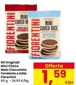 Interspar Gli Originali Mini Choco Mais Cioccolato Fondente o latte Fiorentini offerta