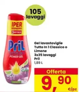 Interspar Gel lavastoviglie Tutto In 1 Classico o Limone pril offerta