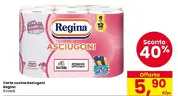 Interspar Carta cucina Asciugoni Regina 6 rotoli offerta