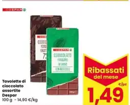 Interspar Tavolette di cioccolato Despar offerta