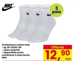 Interspar Nike confezione 3 calzini midi offerta