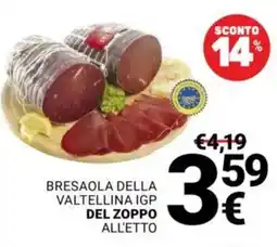 Supermercati Gulliver Bresaola della valtellina igp DEL ZOPPO offerta