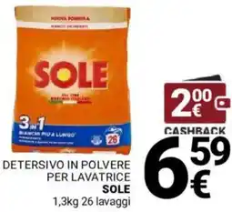 Supermercati Gulliver Detersivo in polvere per lavatrice SOLE offerta