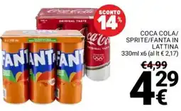 Supermercati Gulliver Coca cola/ sprite/fanta in lattina offerta