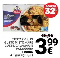 Supermercati Gulliver Tentazioni di gusto misto mare cozze, calamari e pomodoro FINDUS offerta