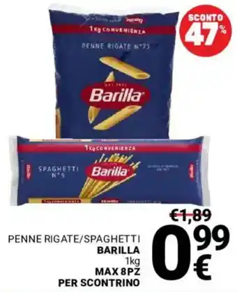 Supermercati Gulliver Penne rigate/spaghetti BARILLA offerta