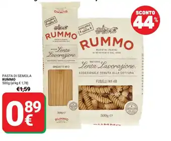 Supermercati Gulliver Pasta di semola RUMMO offerta